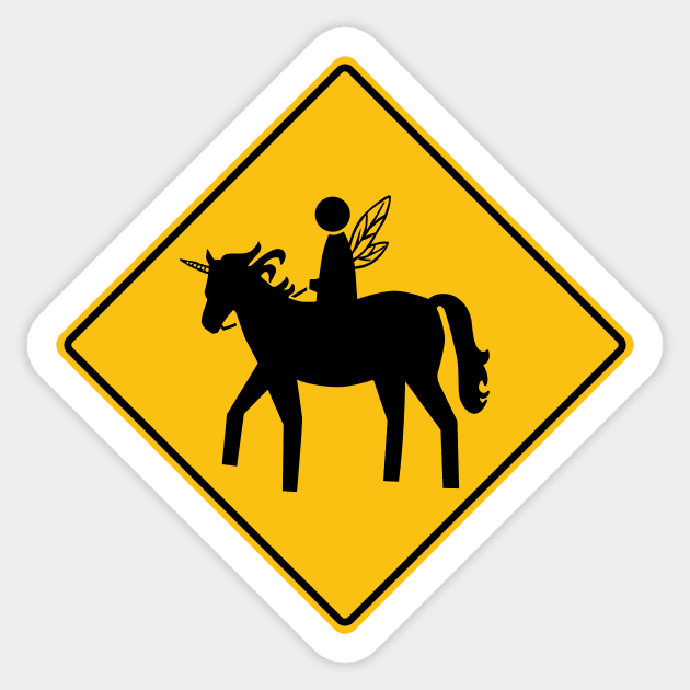 Fairy and Unicorn Crossing Sticker by NeddyBetty